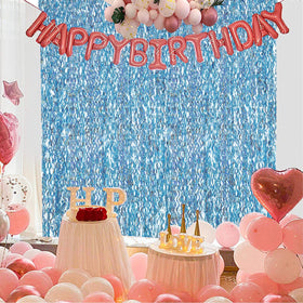 CYLMFC blue curtain for mermaid ocean themed party decor