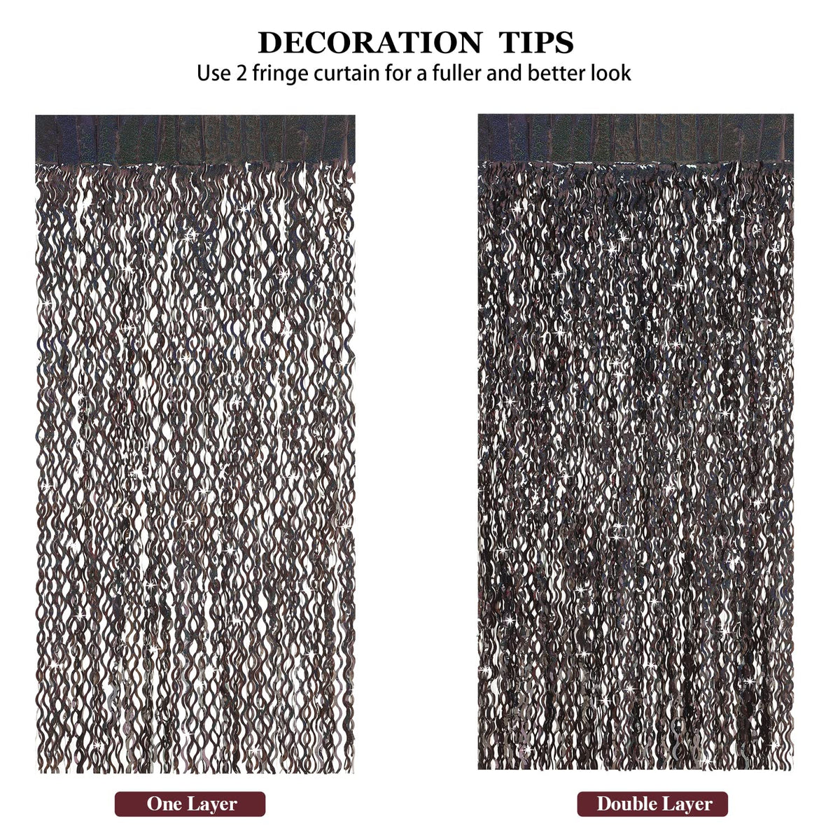 CYLMFC layered foil curtains enhance visual impact for larger backdrops.