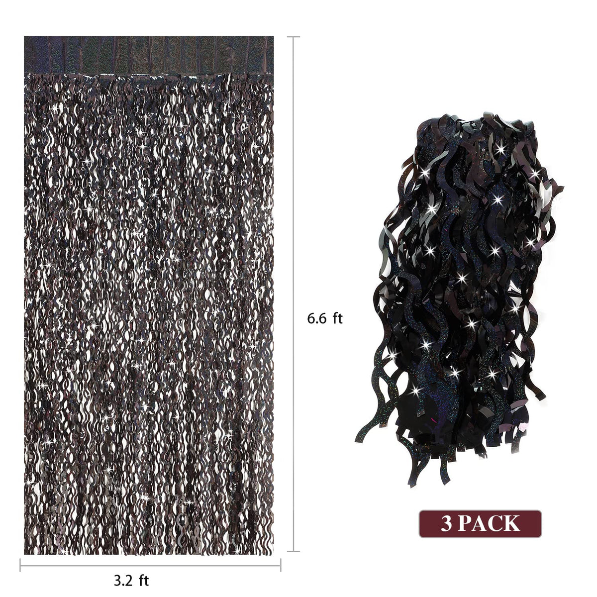 CYLMFC foil curtain on wall setup adds instant party ambiance for photos.