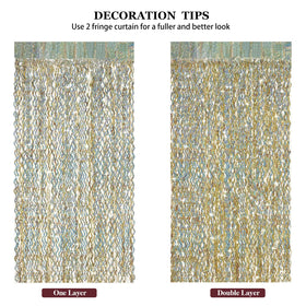 CYLMFC layered fringe option creates a thicker sparkle curtain effect