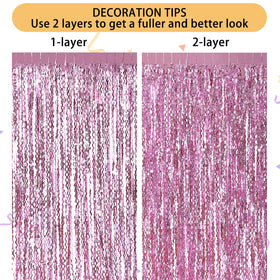 CYLMFC pink backdrop curtains brighten celebrations like birthdays and anniversaries with glow.