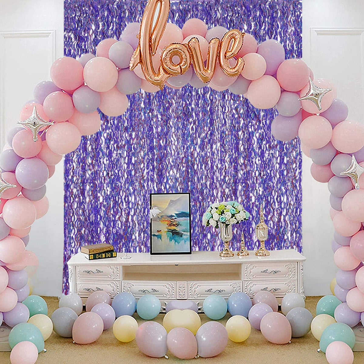 CYLMFC fringe curtain decor enhances event aesthetics during graduations and Christmas.
