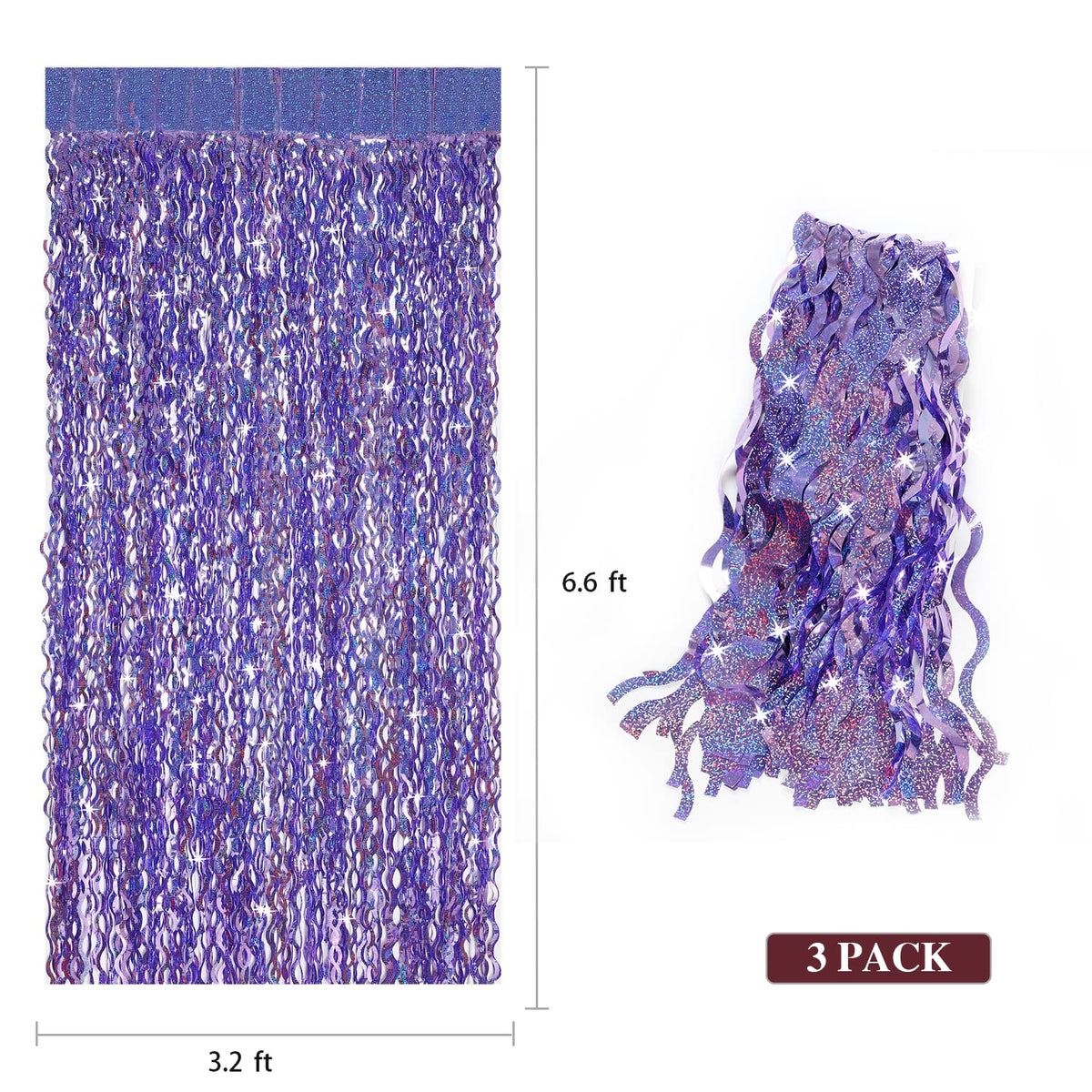 CYLMFC purple foil fringe curtain wall assembly demonstrates quick DIY backdrop for celebrations.