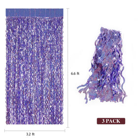 CYLMFC purple foil fringe curtain wall assembly demonstrates quick DIY backdrop for celebrations.