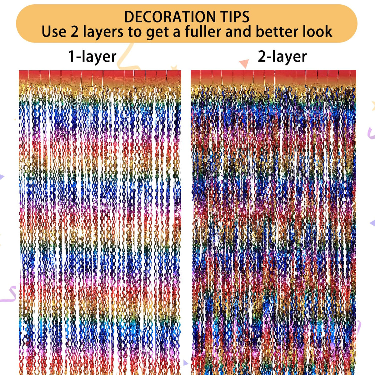 CYLMFC rainbow fringe curtain serves as bold event backdrop for parties