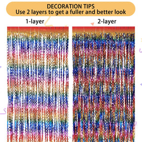 CYLMFC rainbow fringe curtain serves as bold event backdrop for parties