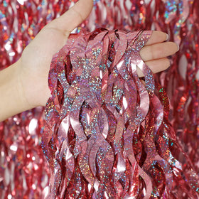 CYLMFC rose gold tinsel curtain pack ready as a sparkling party backdrop.