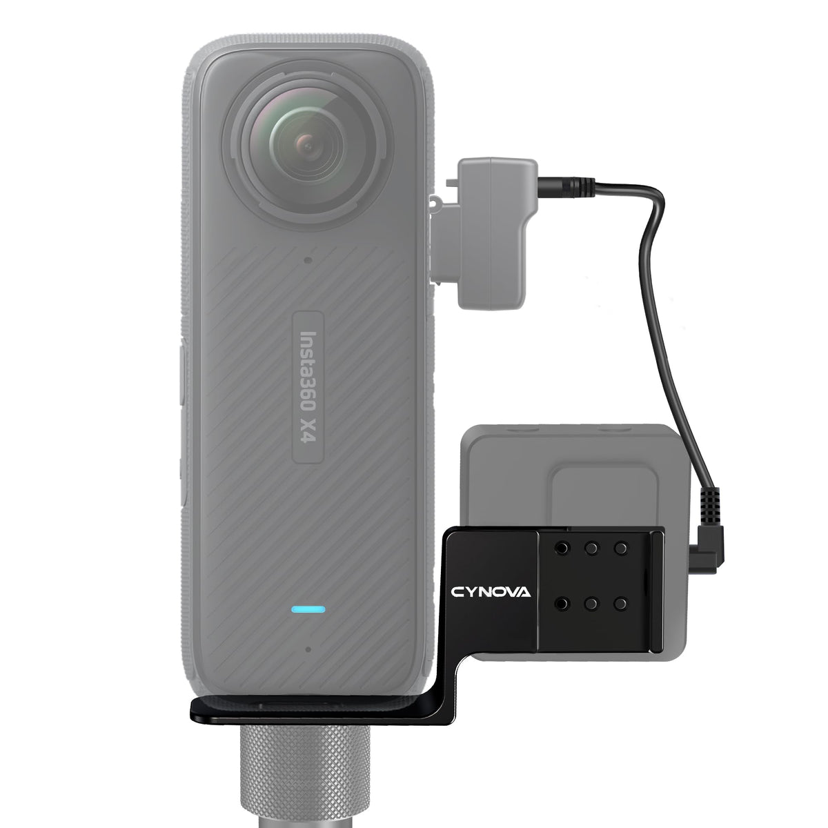 CYNOVA invisible mic bracket for Insta360 X4 enables discreet audio capture.