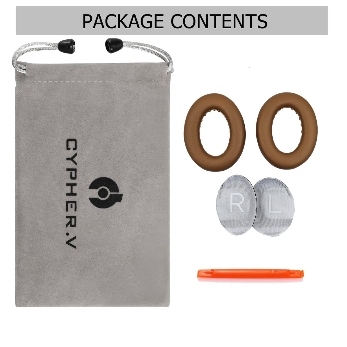 Cypher.V Bose 700 ear pads packaging and contents