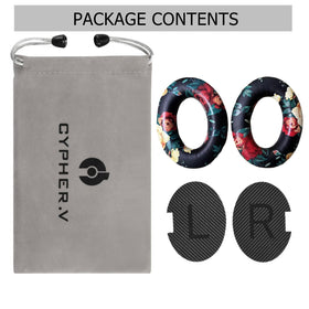 Cypher.V ear pads flower black assembly step demonstrating secure fit
