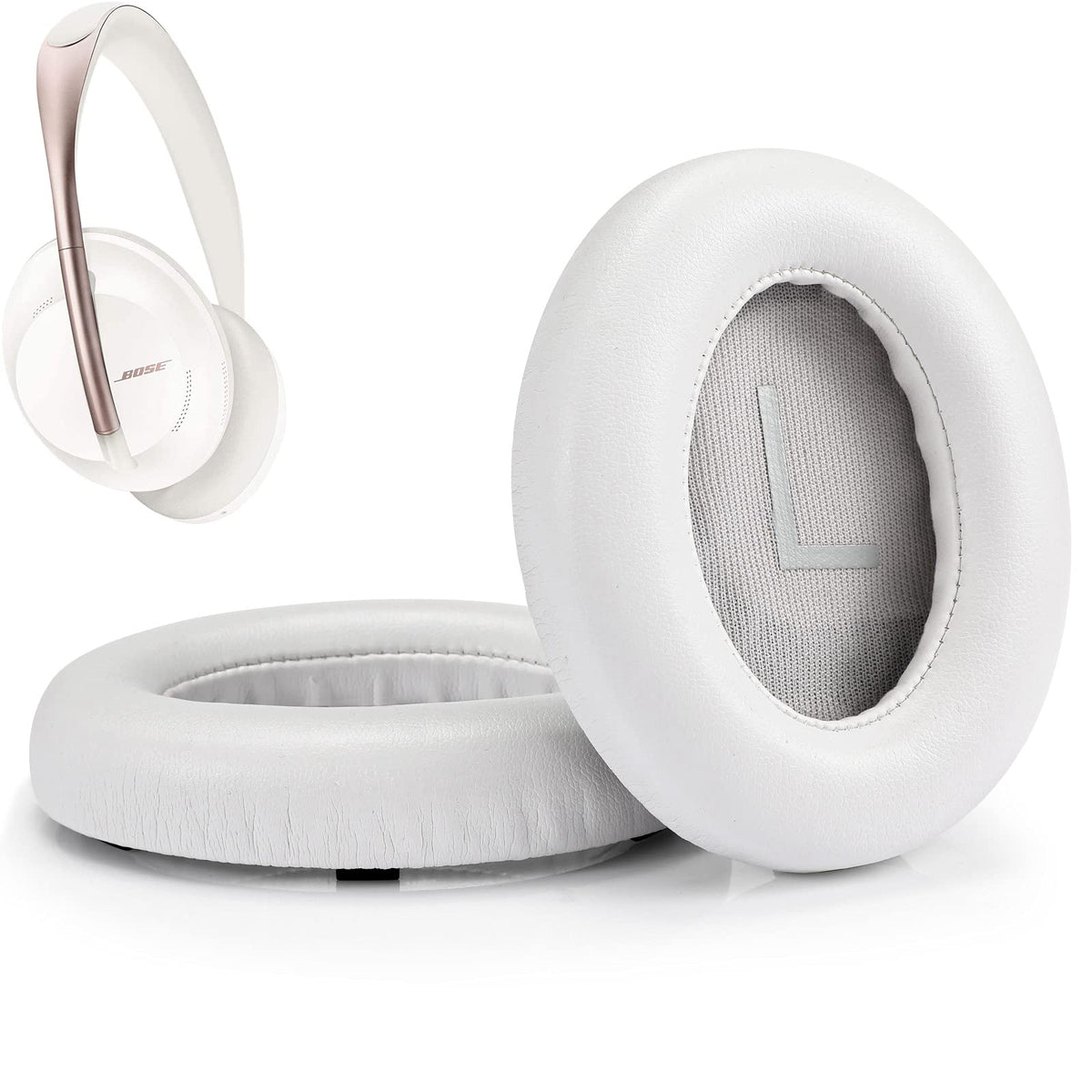 Cypher.V Bose 700 ear pads close-up with soft leather texture and comfort
