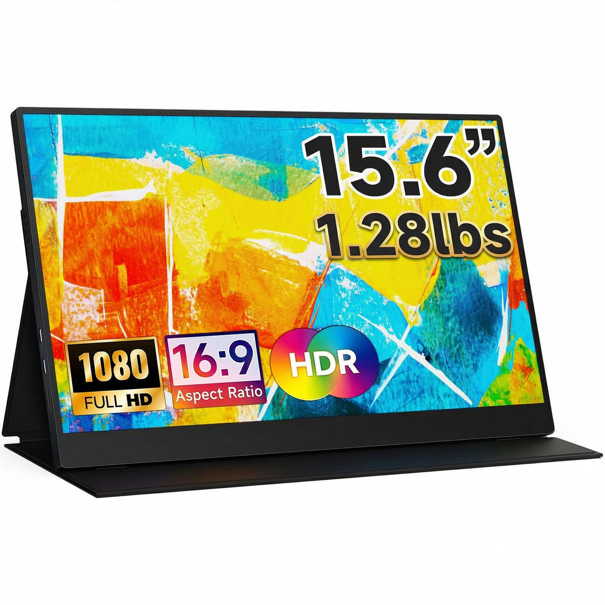 CZGG 15.6-inch portable monitor with a foldable kickstand case for on-the-go productivity.
