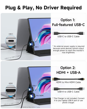 CZGG portable monitor with built-in dual speakers for simple media playback.