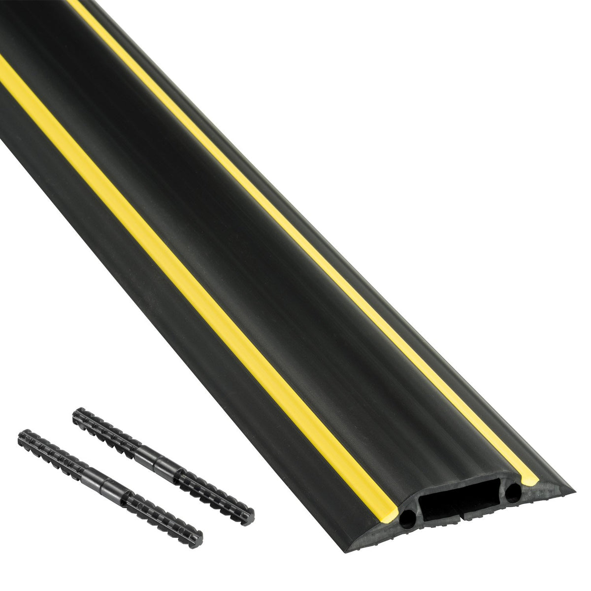 D-Line 30ft floor cord cover, side view, sleek tapered profile.