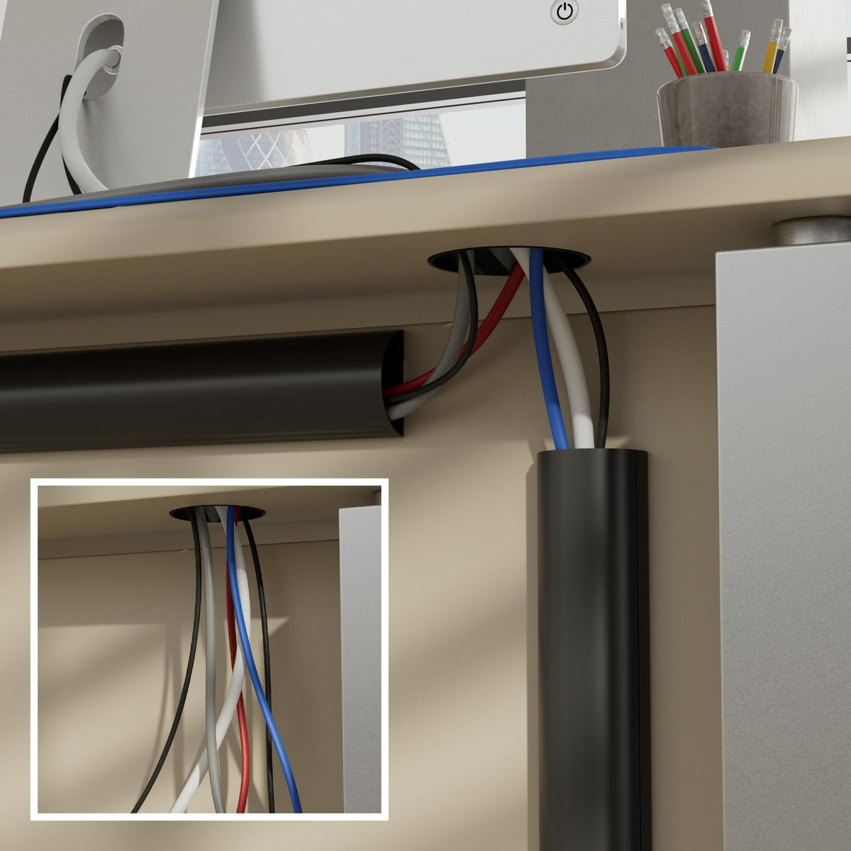 D-Line 39-inch cord cover length minimizes joints along walls.