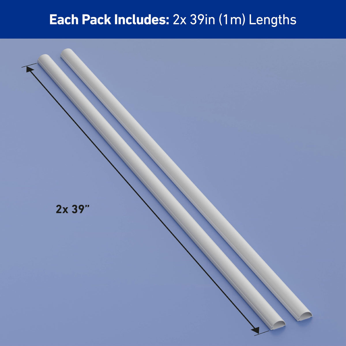 D-Line 39 inch cord cover length reduces connectors for a neat look