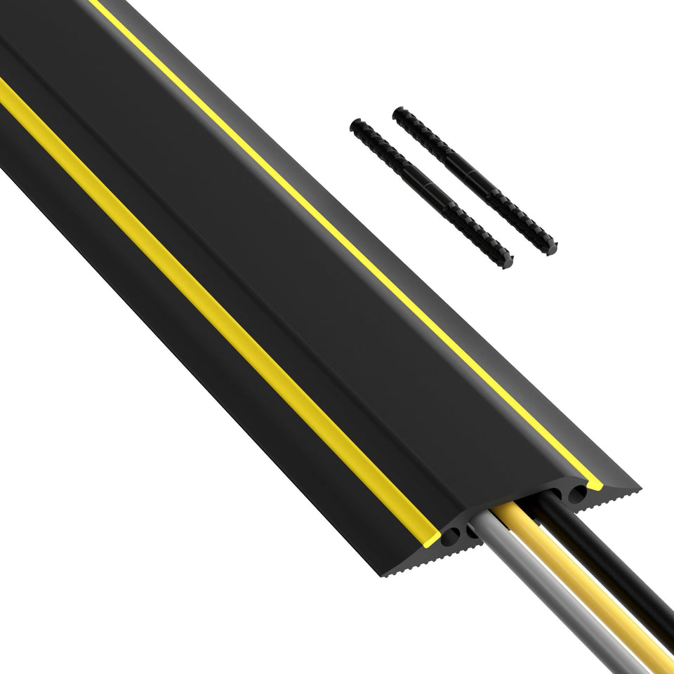 D-Line 6ft floor cord cover protects office cables with durable protection.