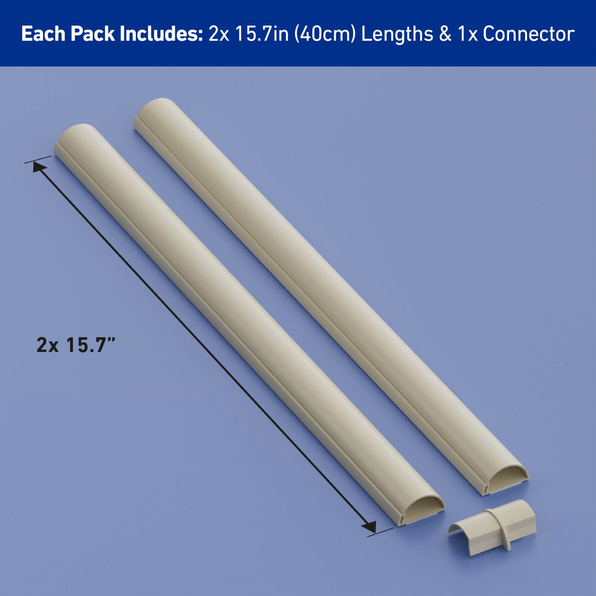D-Line adhesive-backed beige cover enables quick peel-and-stick installation.
