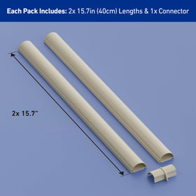 D-Line adhesive-backed beige cover enables quick peel-and-stick installation.