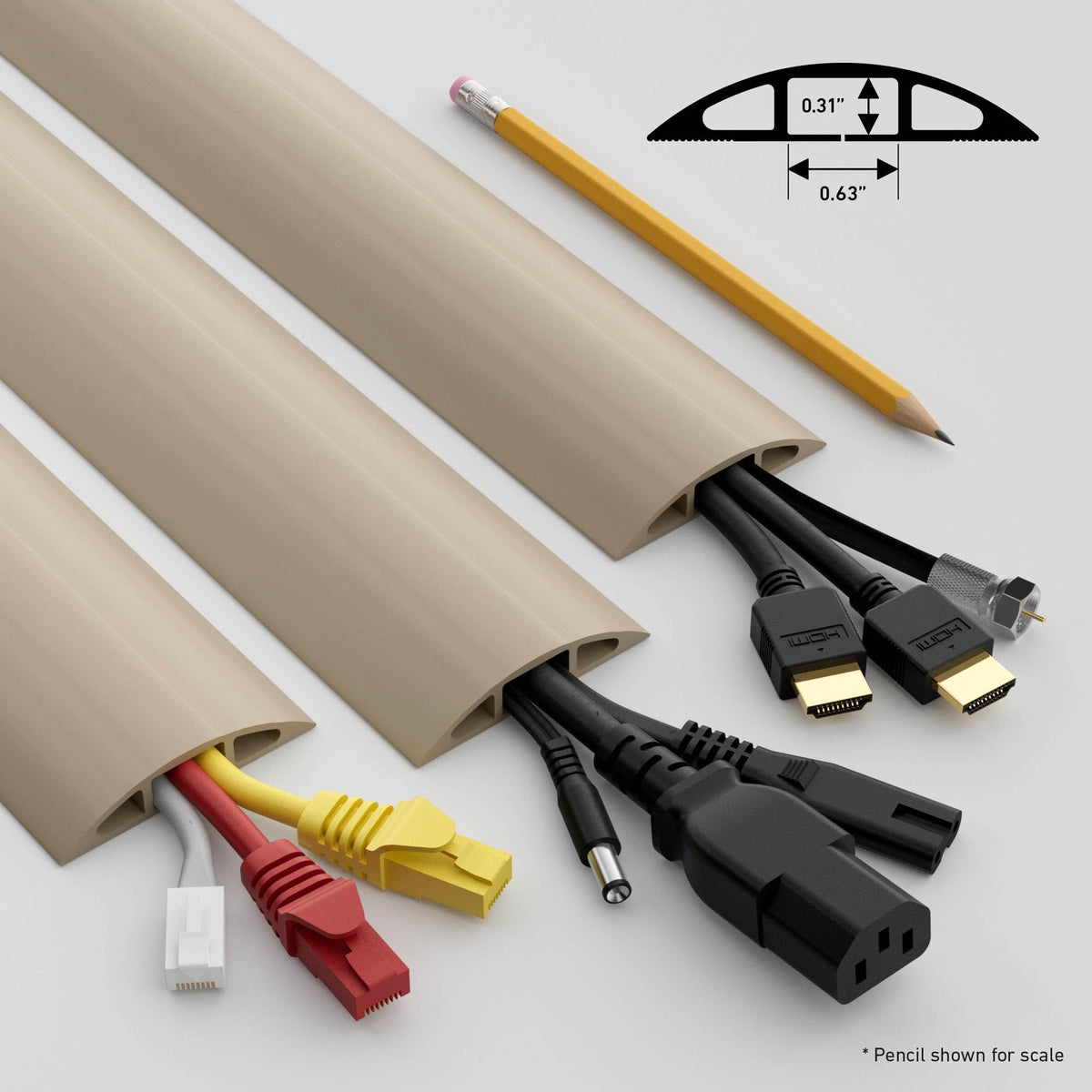 D-Line cord cover requires no adhesive for quick, mess-free installation.