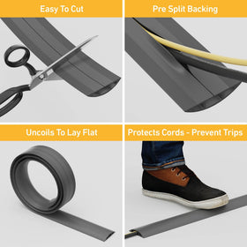 D-Line cable channel demonstrates easy, adhesive-free installation.