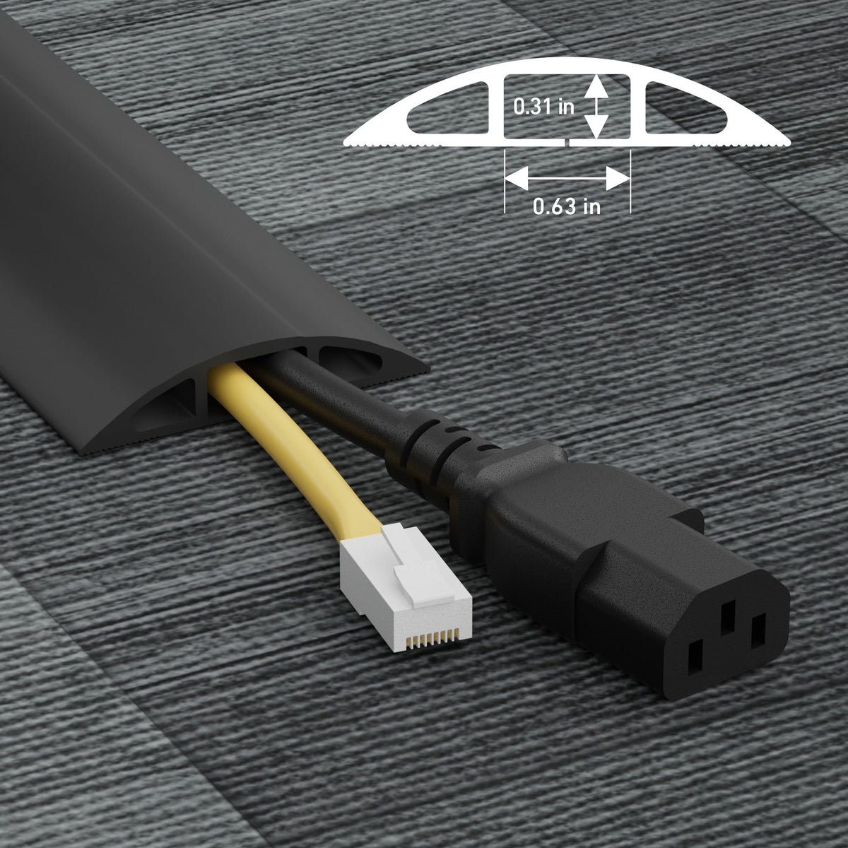 D-Line cord cover cut-to-size feature demonstrated for custom shorter runs.