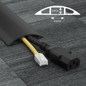 D-Line cord cover cut-to-size feature demonstrated for custom shorter runs.