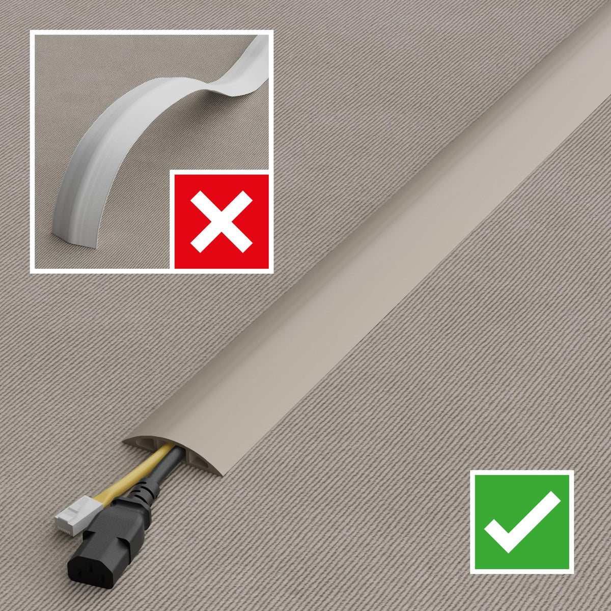 D-Line beige floor protector is adhesive-free for simple installation.