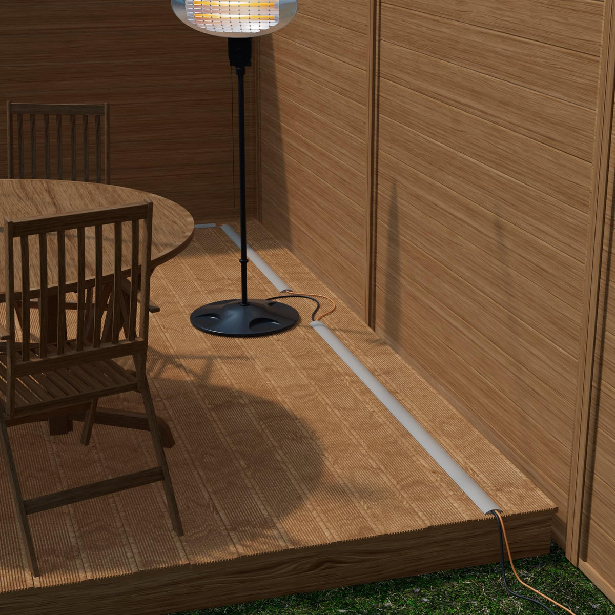 D-Line beige protects up to two cables, reducing clutter and snag risks.