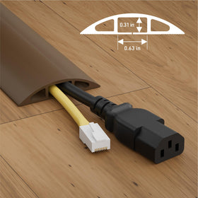 D-Line floor cord cover uncoils flat for quick, tool-free setup.