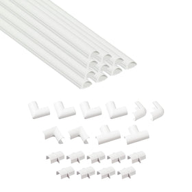 D-Line front packaging showing lengths and accessories for neat cable concealment