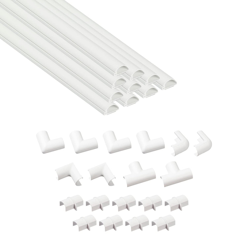 D-Line front packaging showing lengths and accessories for neat cable concealment