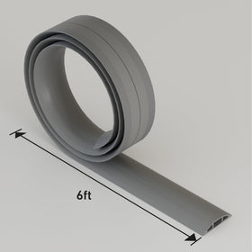 D-Line gray floor cord cover with precise inner channel dimensions.