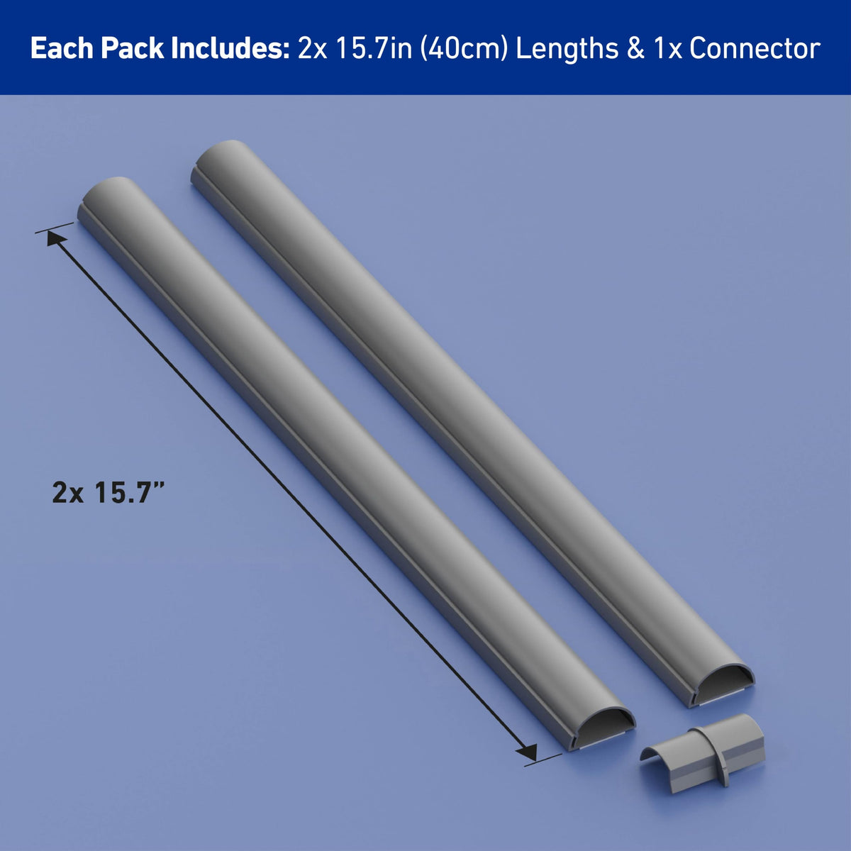 D-Line gray cord cover blends with TV area for seamless look.