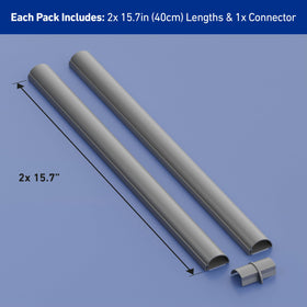D-Line gray cord cover blends with TV area for seamless look.