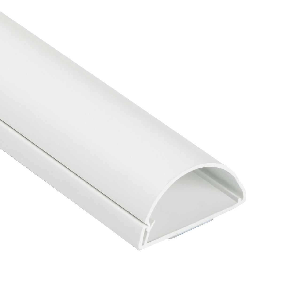 D-Line half-round cord hider in white conceals TV wires neatly