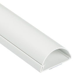 D-Line half-round cord hider in white conceals TV wires neatly