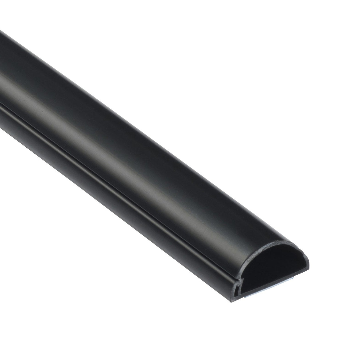 D-Line half-round cord hider with adhesive wall installation for clean TV wires.