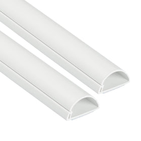 D-Line half round cord hider with adhesive conceals wall mounted TV wires neatly