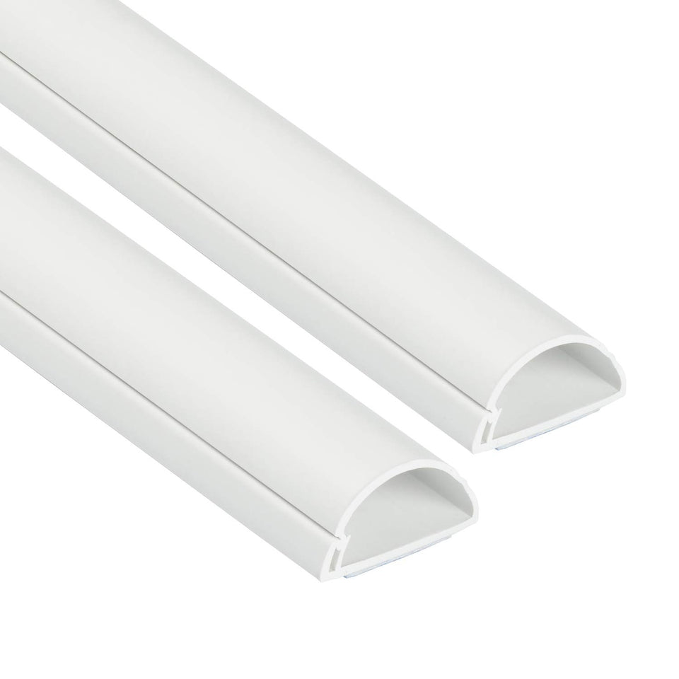 D-Line half round cord hider with adhesive conceals wall mounted TV wires neatly