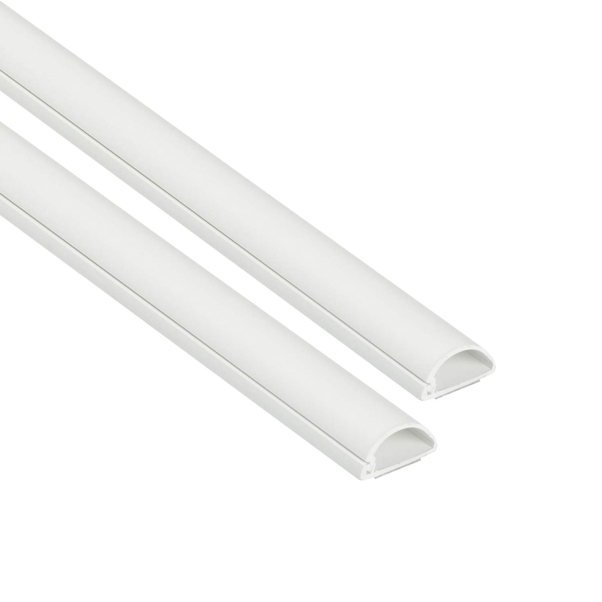 D-Line half-round cord hider on wall hides cables neatly.