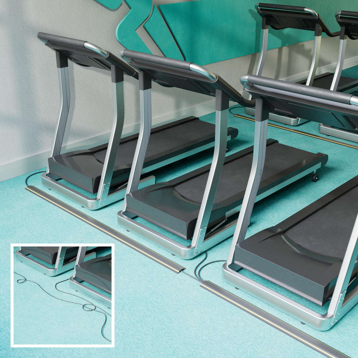 D-Line heavy-duty floor cable protector conceals cords safely.