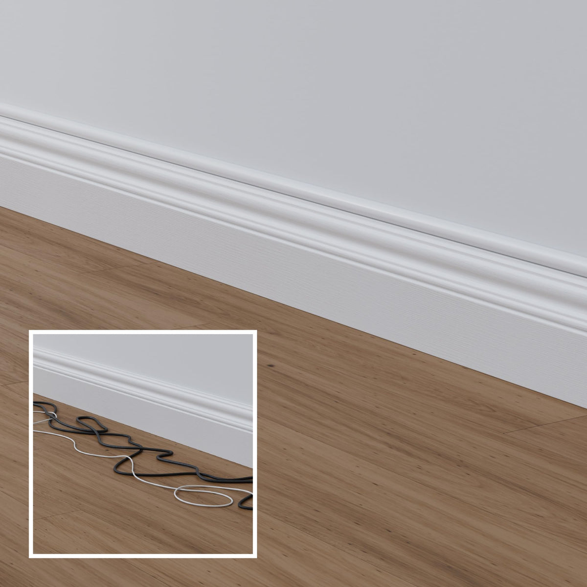 D-Line installed under TV demonstrating concealed wires and tidy appearance