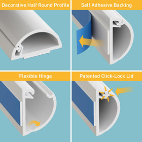 D-Line side profile on wall highlighting slim half-round look and neat finish