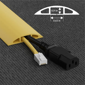 D-Line safety yellow floor cord cover for high visibility cable management
