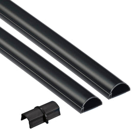 D-Line TV Cord Hider with a half-round profile neatly conceals wall-mounted cables.