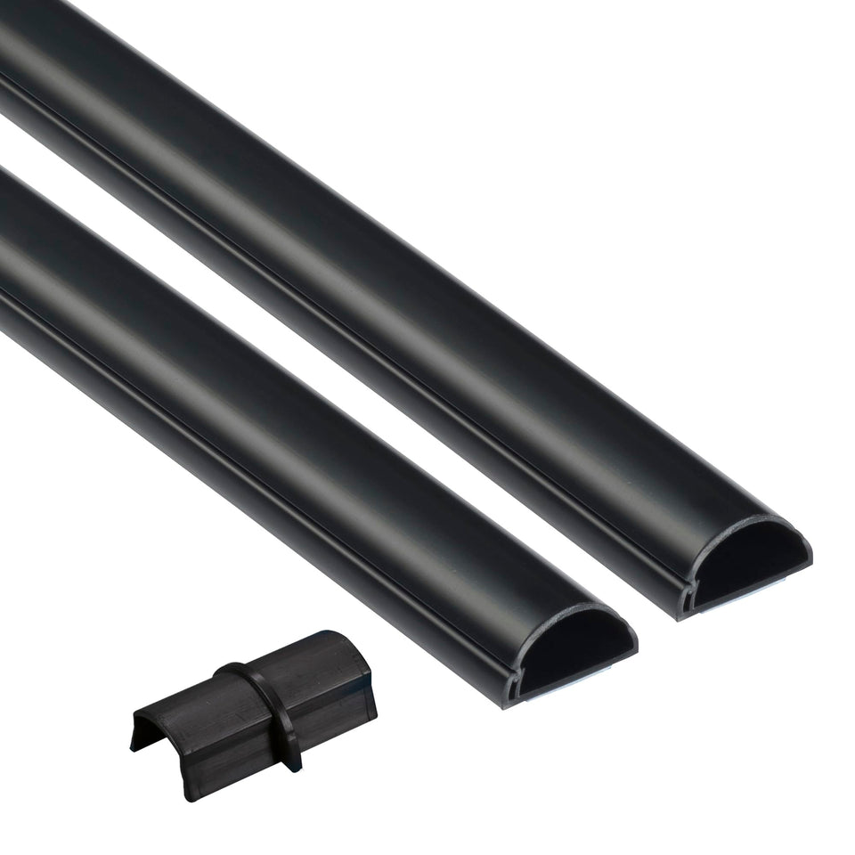 D-Line TV Cord Hider with a half-round profile neatly conceals wall-mounted cables.