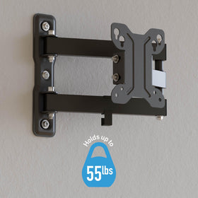 D-Line steel construction supports TVs up to 55 pounds
