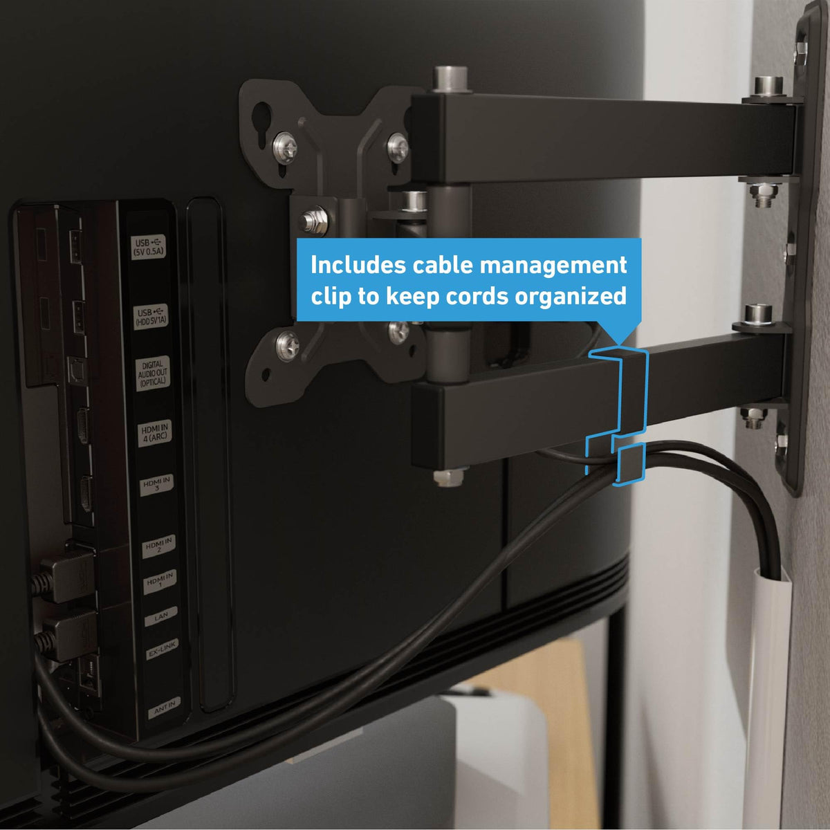 D-Line TV wall bracket supports VESA 75x75 and 100x100 patterns
