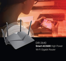 D-Link DIR-2640 connected to gaming console demonstrating low-latency wired performance